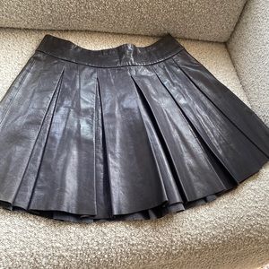 Alice + Olivia Pleated Black Mini Skirt